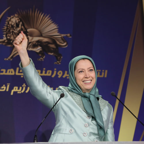 Maryam Rajavi at the celebration of the Relocation of Camp Liberty residents