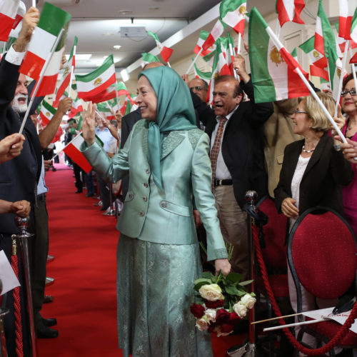 Maryam Rajavi at the ceremony celebrating successful relocation of Camp Liberty residents