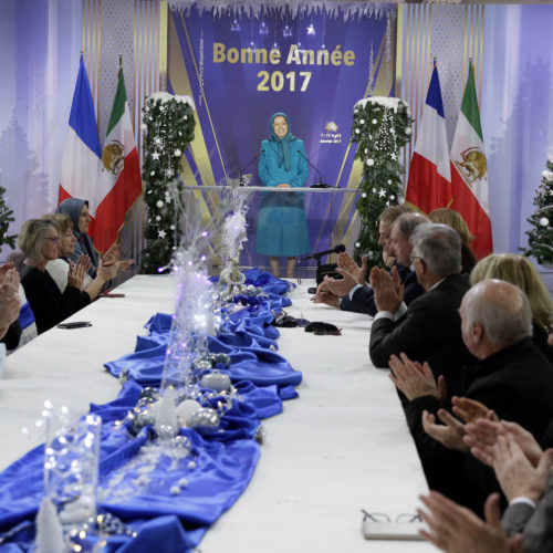 Maryam Rajavi at the New Year celebration with elected representatives in France and French supporters of the Iranian Resistance