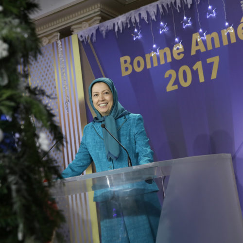 Maryam Rajavi at the New Year celebration with elected representatives in France and French supporters of the Iranian Resistance