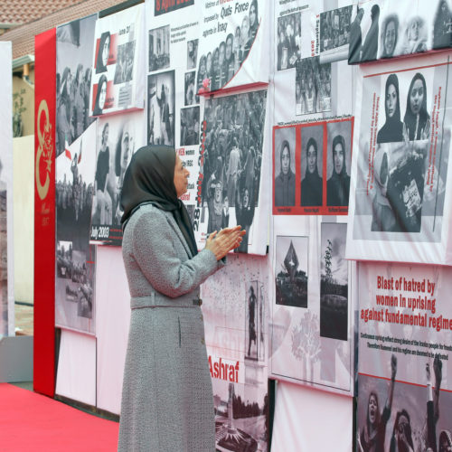 Maryam Rajavi visits exhibition of 150 years of Iranian women's struggle for freedom and equality –March2017