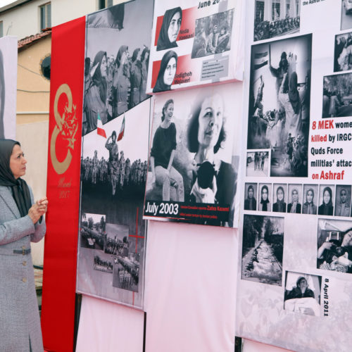 Maryam Rajavi visits exhibition of 150 years of Iranian women's struggle for freedom and equality –March2017