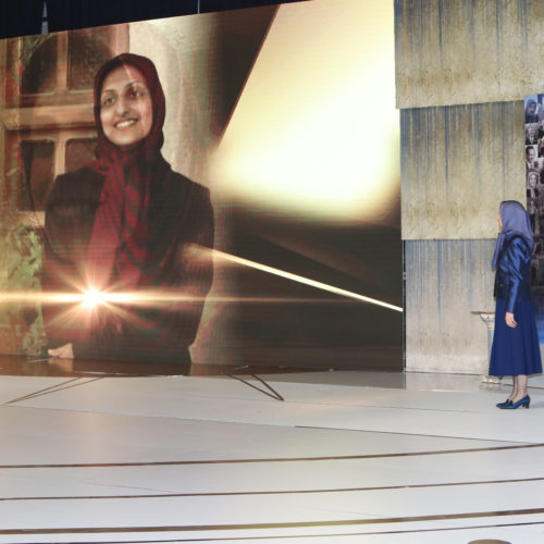 Paying respects to Asiyeh Rakhshani, slain on April 8, 2011 in Ashraf