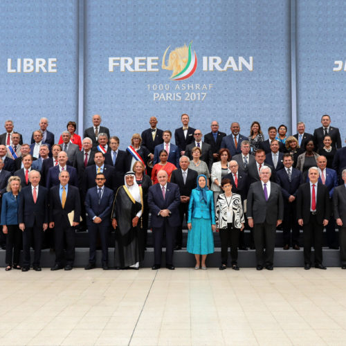 Maryam Rajavi with distinguished political personalities– Grand Gathering for a Free Iran, Villepinte, Paris, July 1, 2017