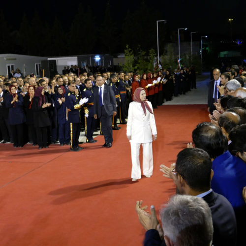 Along with Ashraf residents in a ceremony commemorating victims of 1988 massacre