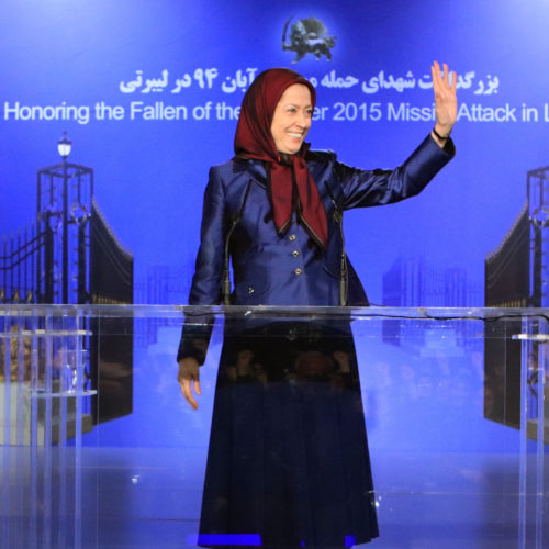 Maryam Rajavi addressed the memorial ceremony for 24 slain PMOI members on the second anniversary of the heavy rocket attack at Camp Liberty, October 29, 2017