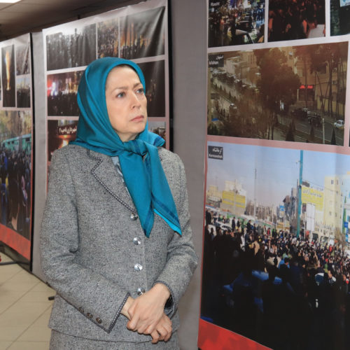 Iran uprising, the protesters and their courageous martyrs were commemorated in an exhibition simultaneous with the NCRI interim session