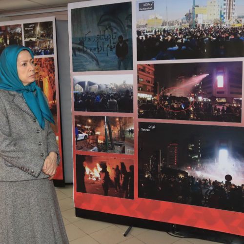 Iran uprising, the protesters and their courageous martyrs were commemorated in an exhibition simultaneous with the NCRI interim session