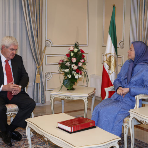 Maryam Rajavi meets and holds talks with former US House Speaker Newt Gingrich