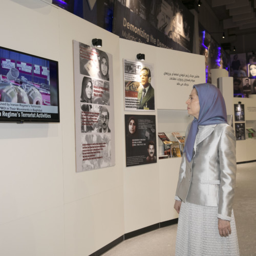 Visiting the exhibition of the Iranian people’s 120 years of struggle for freedom – standing by the images of martyrs of the Iranian Resistance killed in terrorist operations by the clerical regime - July 12, 2019
