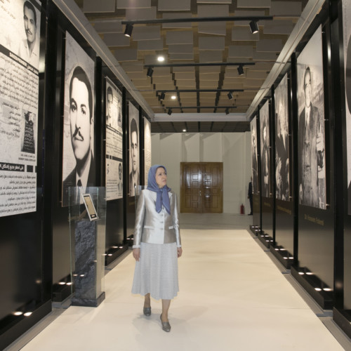 Maryam Rajavi  at the exhibition of the Iranian people’s 120 years of struggle for freedom- July 12, 2019