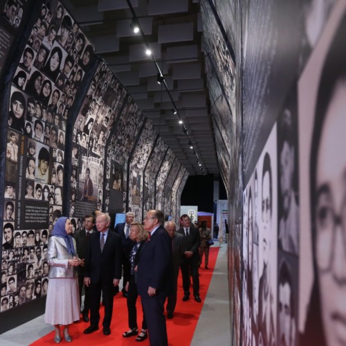 Maryam Rajavi  at the exhibition of the Iranian people’s 120 years of struggle for freedom- July 12, 2019