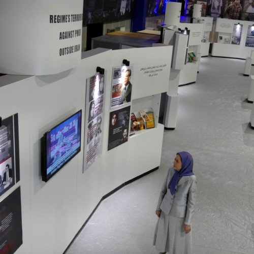 Visiting the exhibition of the Iranian people’s 120 years of struggle for freedom – standing by the images of martyrs of the Iranian Resistance killed in terrorist operations by the clerical regime - July 12, 2019