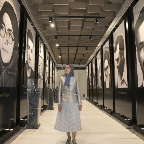 Maryam Rajavi  at the exhibition of the Iranian people’s 120 years of struggle for freedom- July 12, 2019