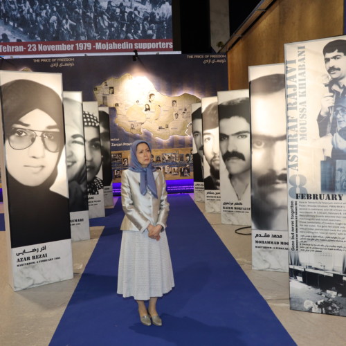 Portraits of those martyred on February 8, 1982, Ashraf Rajavi and Moussa Khiabani- July 12, 2019