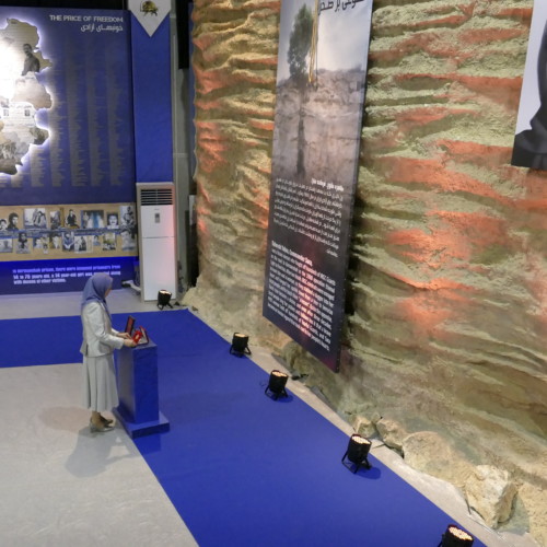 Maryam Rajavi pays tribute to the monument of Tahereh Tolou (Commander Sara) who was slain by the mullahs’ revolutionary guards during the Eternal Light Operation- July 12, 2019