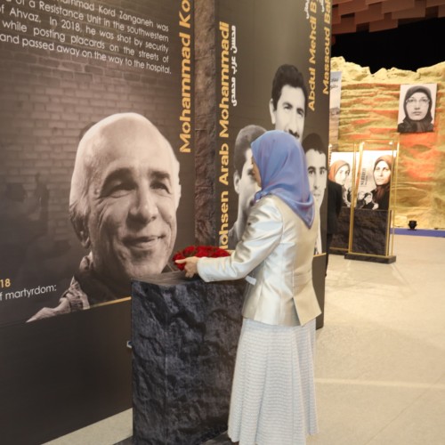 Maryam Rajavi  at the exhibition of the Iranian people’s 120 years of struggle for freedom- July 12, 2019