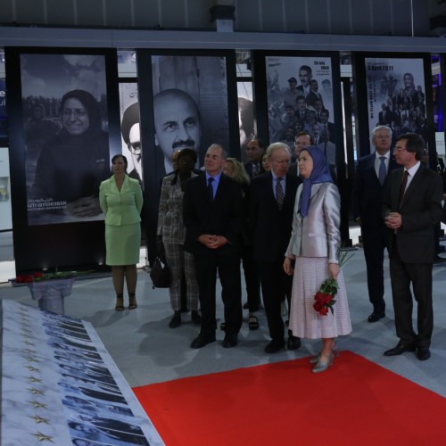 Maryam Rajavi, Rudy Giuliani, Tom Ridge, Senator Joseph Lieberman, Louis Freeh, Ingrid Betancourt, Michèle  Allio-Marie, Rama Yade, Hadassah Lieberman, and Maria Ryan