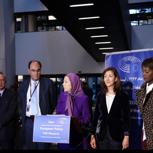 Maryam Rajavi’s speech at the Parliament of Europe – Presentation of the book on the 1988 massacre of political prisoners in Iran- October 23, 2019