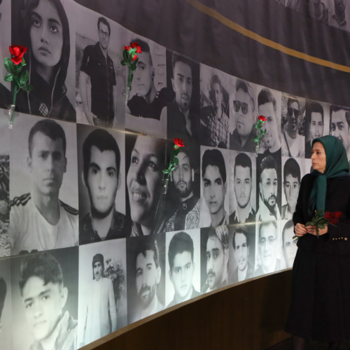 Maryam Rajavi lays flower on the memorial for martyrs –November 2019 uprising