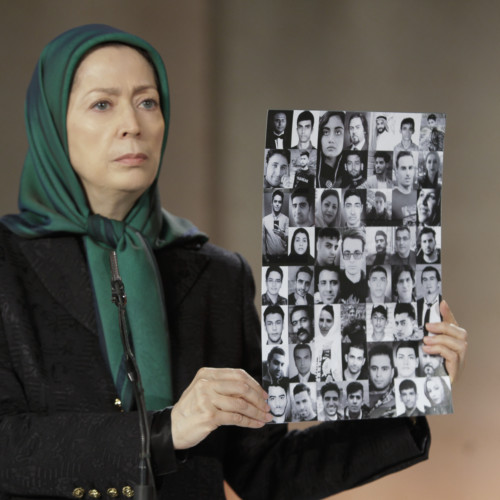 Maryam Rajavi at the ceremony of commemorating the 40th day of the martyrdom of the victims of Iran Uprising - Ashraf-3- December 2019