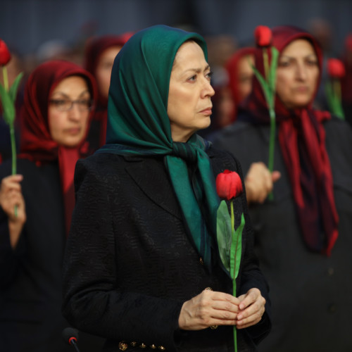 Maryam Rajavi at the ceremony of commemorating the 40th day of the martyrdom of the victims of Iran Uprising - Ashraf-3- December 2019