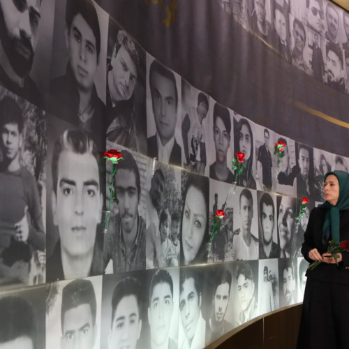 Maryam Rajavi lays flower on the memorial for martyrs –November 2019 uprising