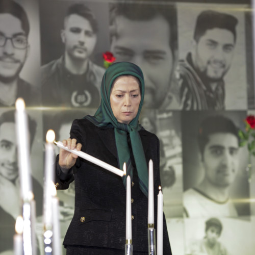 Lighting candles in the memory of November 2019 uprising