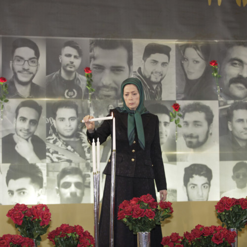 Lighting candles in the memory of November 2019 uprising