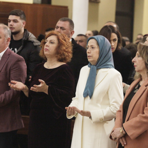 Maryam Rajavi at the Christmas Eve mass at Tirana’s Saint Paul Metropolitan Archdiocese- December 25, 2019