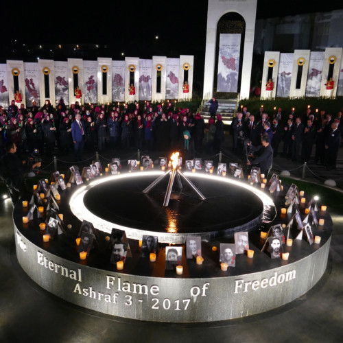 Maryam Rajavi at the ceremony of commemorating the 40th day of the martyrdom of the victims of Iran Uprising - Ashraf-3- December 2019