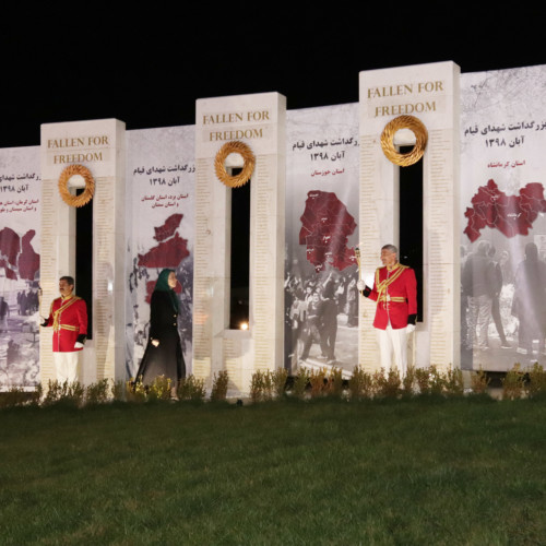 Maryam Rajavi at the ceremony of commemorating the 40th day of the martyrdom of the victims of Iran Uprising - Ashraf-3- December 2019