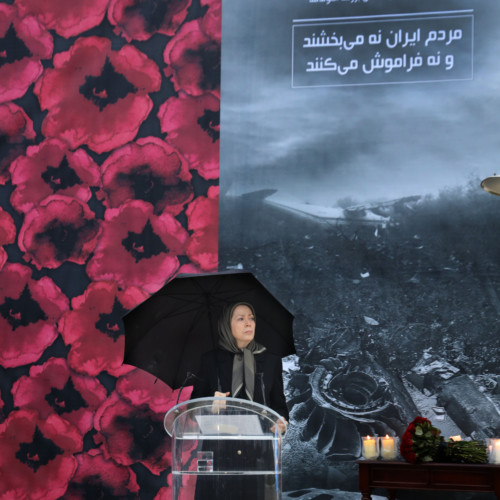 Commemorating victims of the Ukrainian airliner crash, in the presence of Maryam Rajavi at Ashraf 3- January 12, 2020