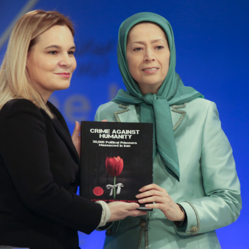 Presenting the book of Crime Against Humanity – 1988 Massacre to Mrs. Kryemadhi