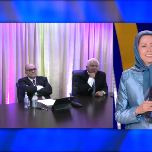 Rudy Giuliani, former New York Mayor presented a statement of support to Maryam Rajavi and the Iranian Resistance on behalf of US political personalities during the Free Iran Global Summit – Ashraf 3, July 17, 2020.
