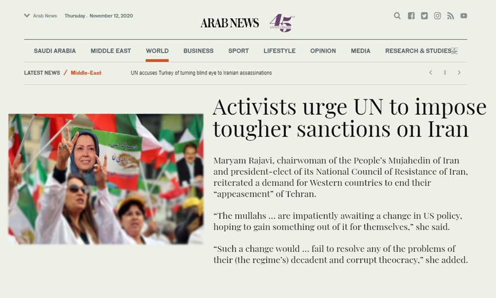 Activists urge UN to impose tougher sanctions on Iran