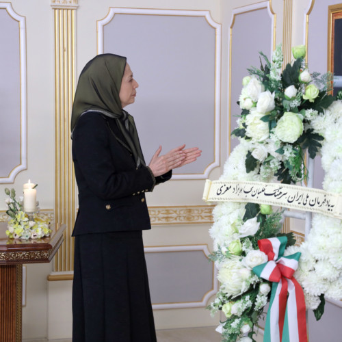 Maryam Rajavi pays tribute to Iran’s national hero, Air Force Pilot, Colonel Behzad Mo’ezzi, in the presence of members of the National Council of Resistance of Iran and PMOI members at Ashraf 3 – January 2021