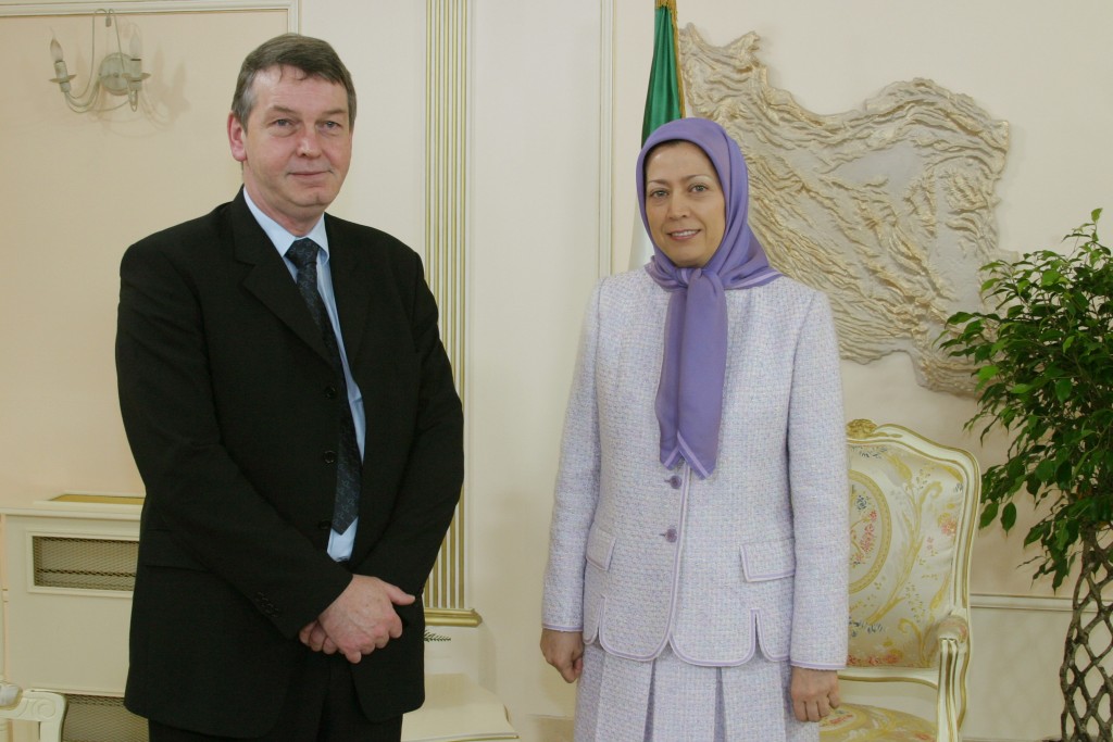 Jean-Pierre Malmendier Member of Parliament from Belgium meets Mrs. Maryam Rajavi