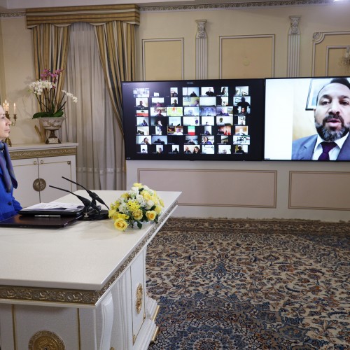 Abed Moseiri, member of the Parliament of Jordan, speaks to the conference, Arab-Islamic Solidarity with the Iranian people and Resistance 