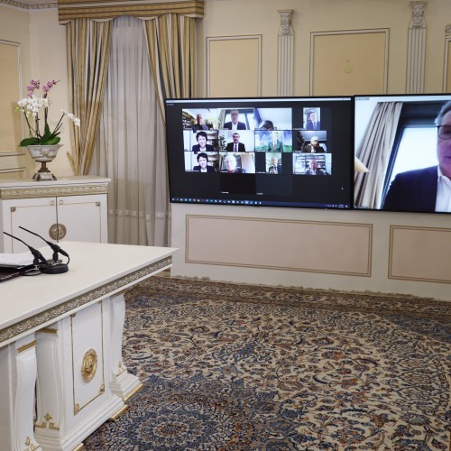 Yannick Favennec, MP and Vice President of the French Parliamentary Committee for a Democratic Iran (CPID), addresses the online conference featuring French MPs and senators