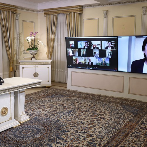 Michèle de Vaucouleurs, a member of the French National Assembly, and President of the French Parliamentary Committee for a Democratic Iran, addresses the online conference featuring French MPs and senators