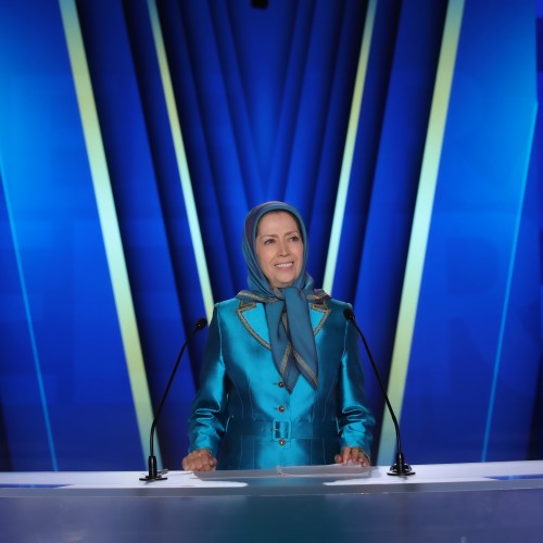 Maryam Rajavi at the second day of the Free Iran World Summit - Europe – Arab World Stand with the Resistance - July 11, 2021