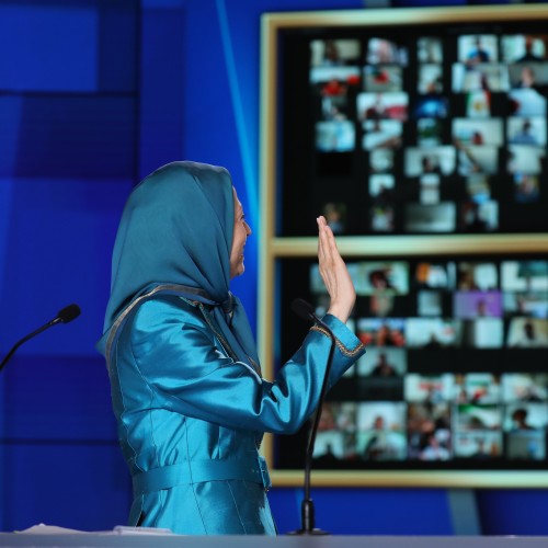 Maryam Rajavi at the second day of the Free Iran World Summit - Europe – Arab World Stand with the Resistance - July 11, 2021