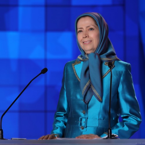 Maryam Rajavi at the second day of the Free Iran World Summit - Europe – Arab World Stand with the Resistance - July 11, 2021