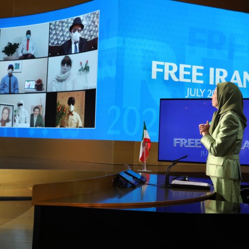 Talking with Resistance units inside Iran at the first day of the Free Iran World Summit - The Democratic Alternative on the March to Victory- July 10,