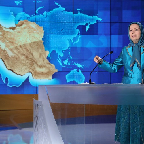 Maryam Rajavi at the second day of the Free Iran World Summit - Europe – Arab World Stand with the Resistance - July 11, 2021