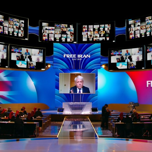 John Bercow, Speaker of the House of Commons of the United Kingdom speaks at the first day of the Free Iran World Summit - The Democratic Alternative on the March to Victory- July 10,