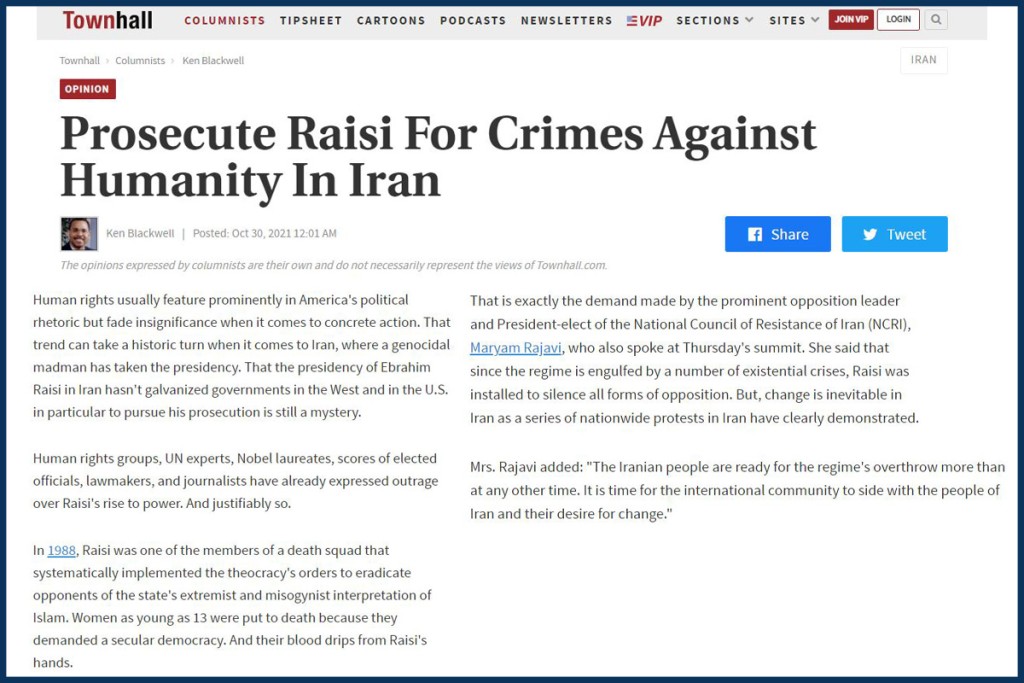Prosecute Raisi For Crimes Against Humanity In Iran