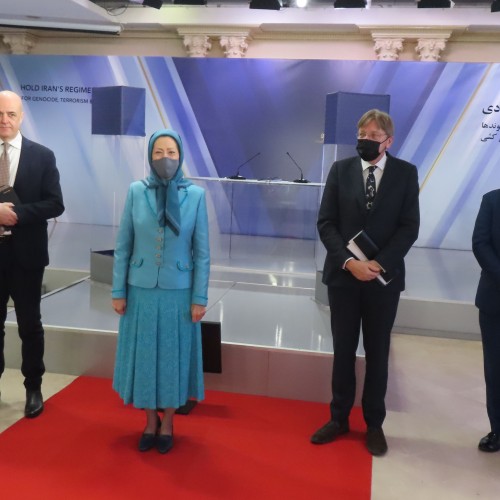 Maryam Rajavi- International dignitaries participate in a conference - Holding the mullahs’ regime accountable for genocide, terrorism, and nuclear defiance - Auvers-sur-Oise - January 17, 2022