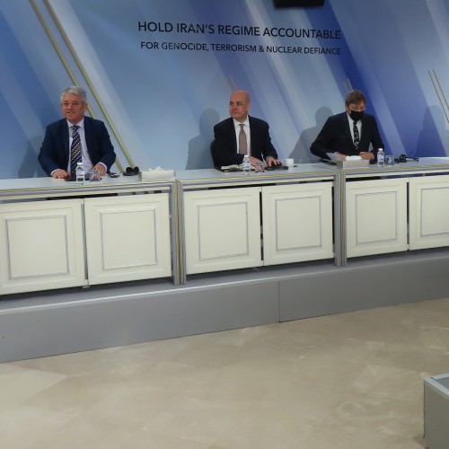 Maryam Rajavi- International dignitaries participate in a conference - Holding the mullahs’ regime accountable for genocide, terrorism, and nuclear defiance - Auvers-sur-Oise - January 17, 2022